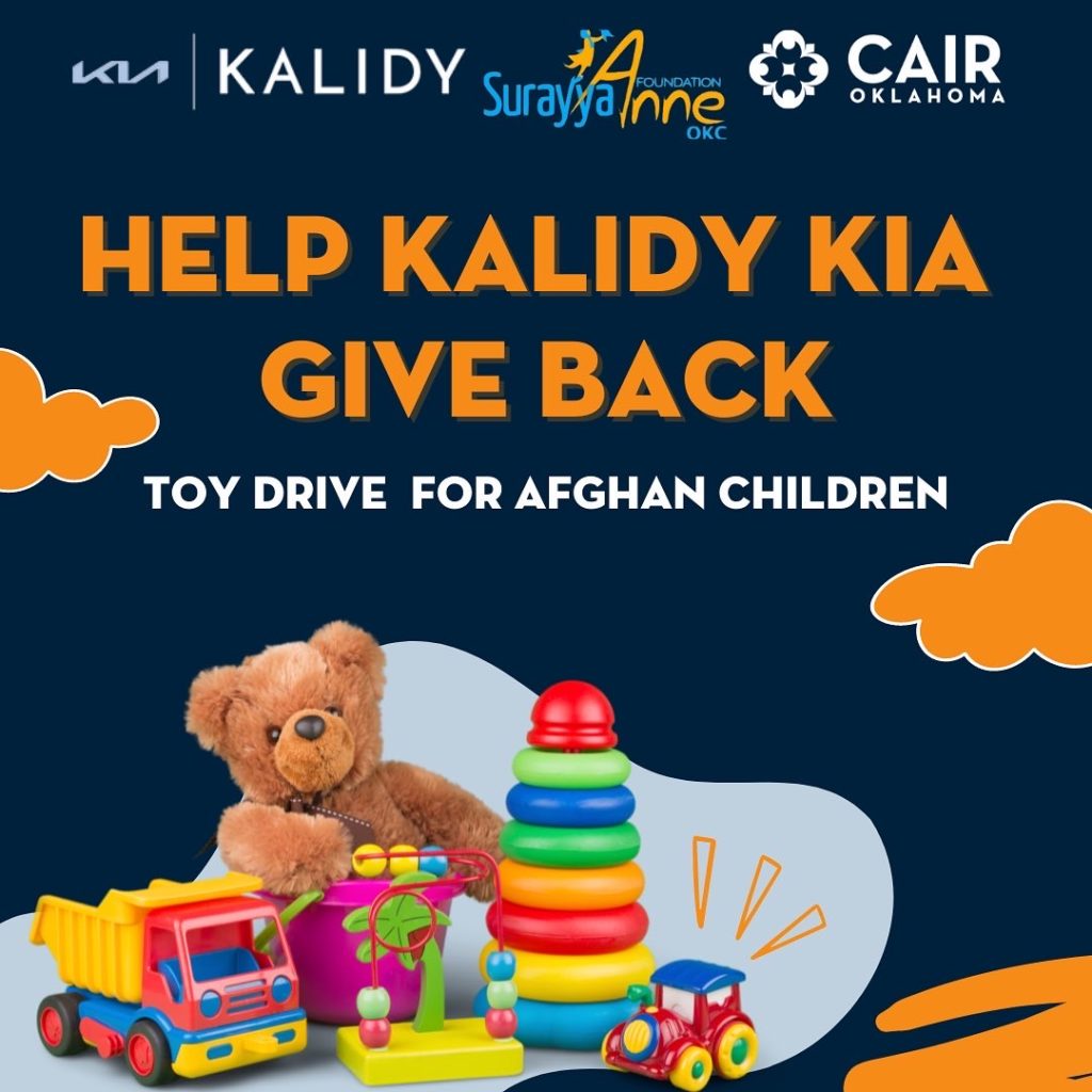 CAIR-OK and Kalidy Kia Hosting Eid Toy Drive for Afghan Refugees