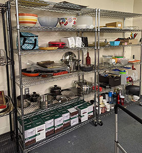 household supplies on shelves