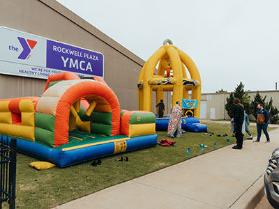 bouncy houses at YMCA