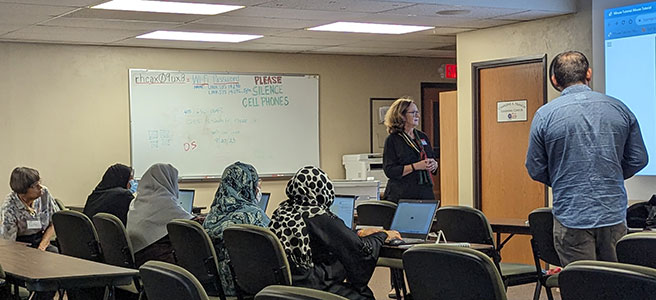 Women in computer class