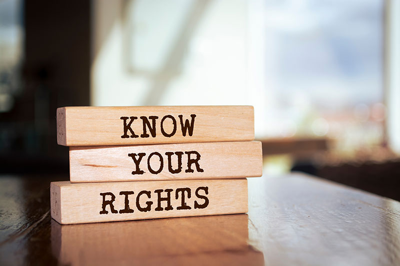 stack of blocks that read know your rights